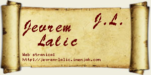 Jevrem Lalić vizit kartica